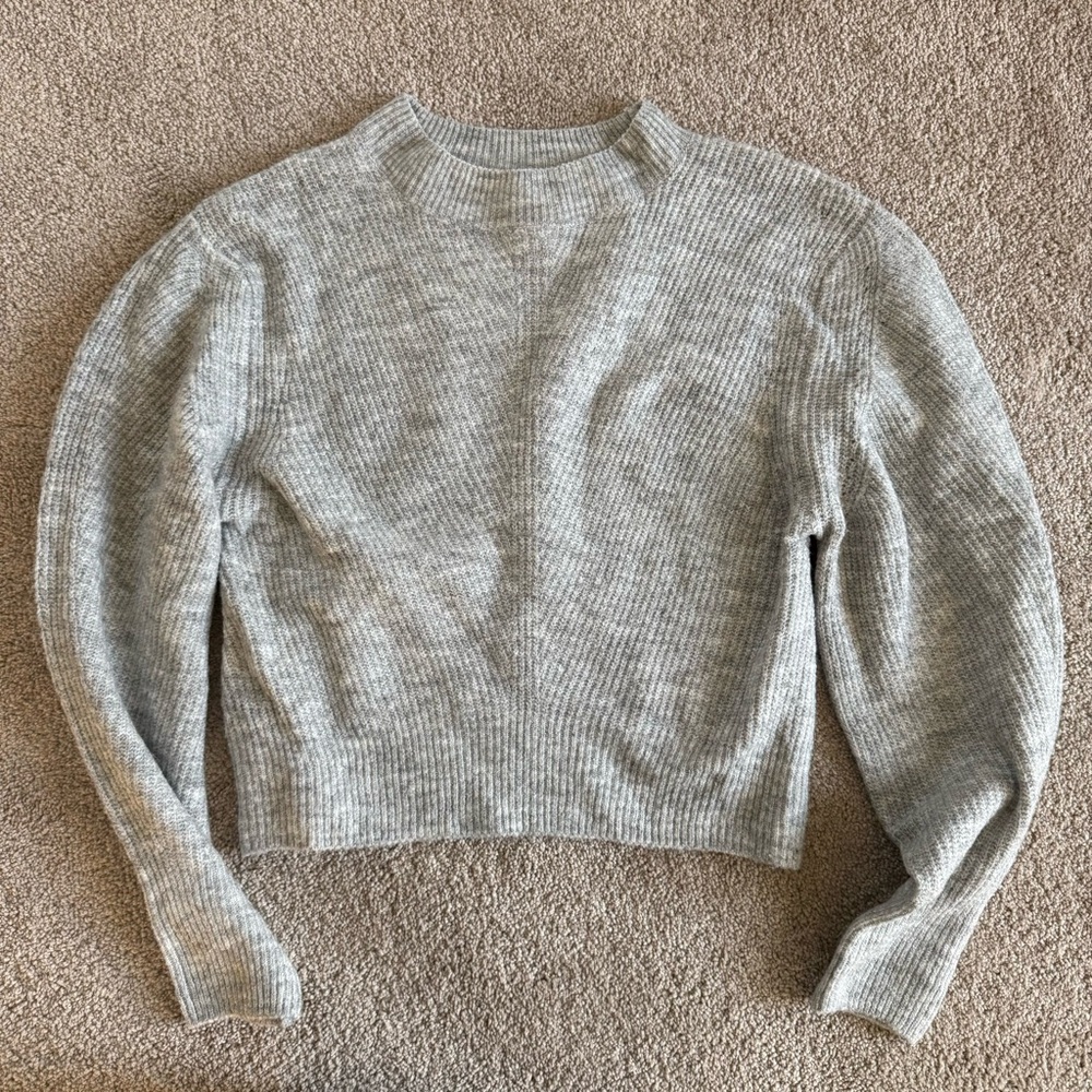 Topshop Light Gray Ribbed Sweater